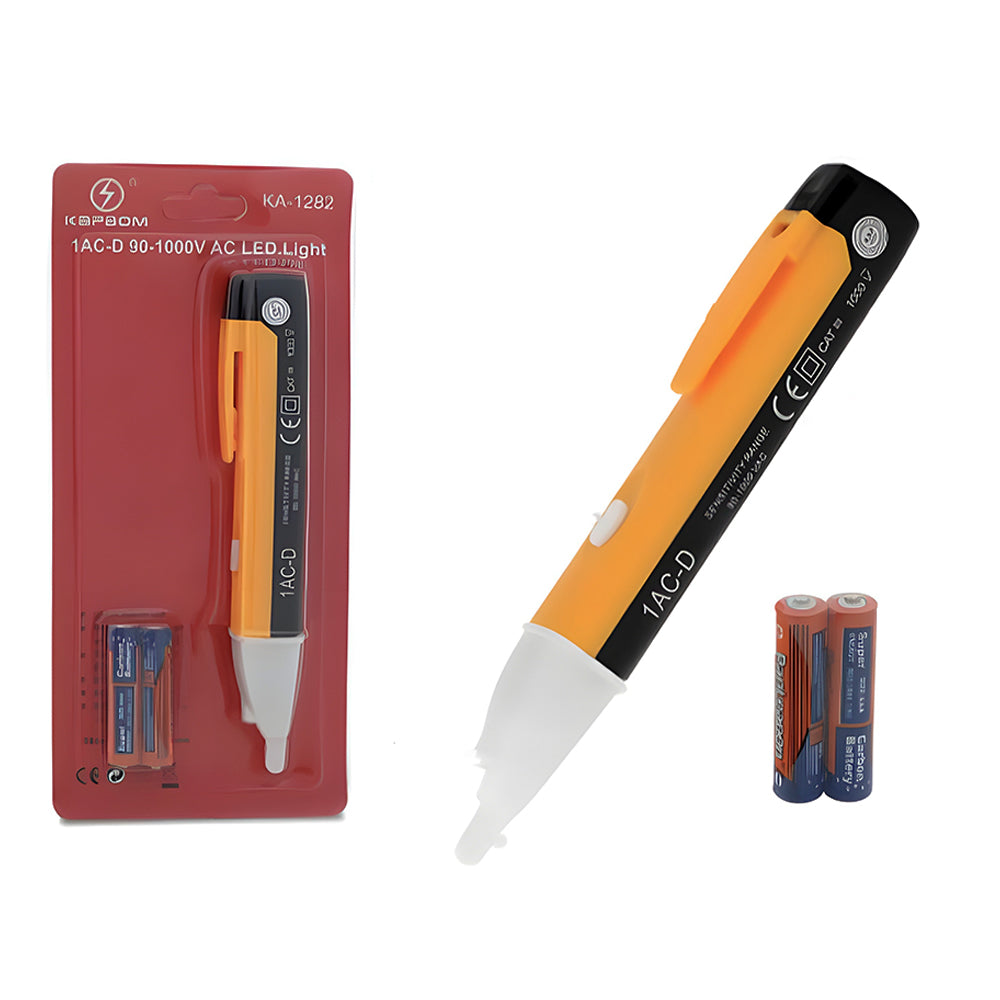 Caneta Detectora de Tensão Com Luz e Alerta Sonoro 90v a 1000v Com Pilhas KAPBOM - KA-1282