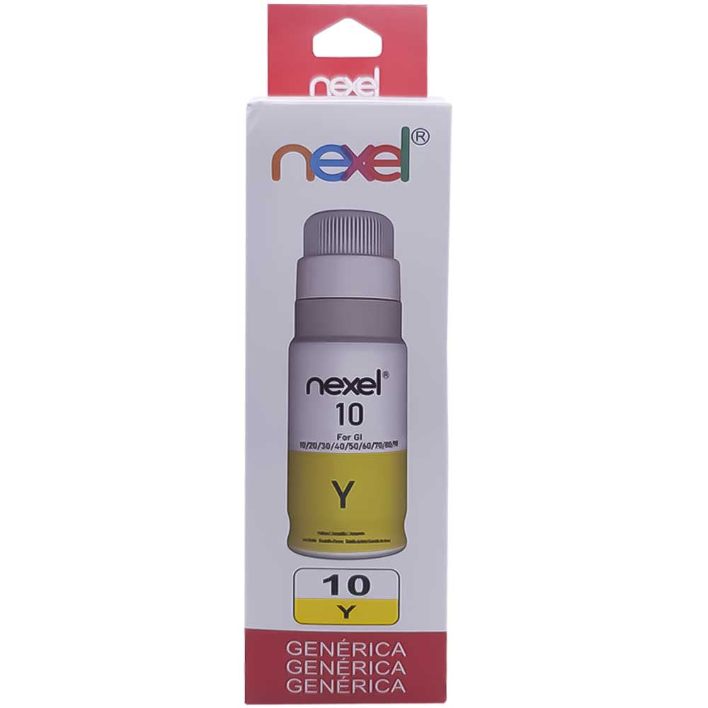 Refil De Tinta Compativel Canon Nexel Amarelo Y10 G5010/ G5070/ G6050/ G6060 70Ml