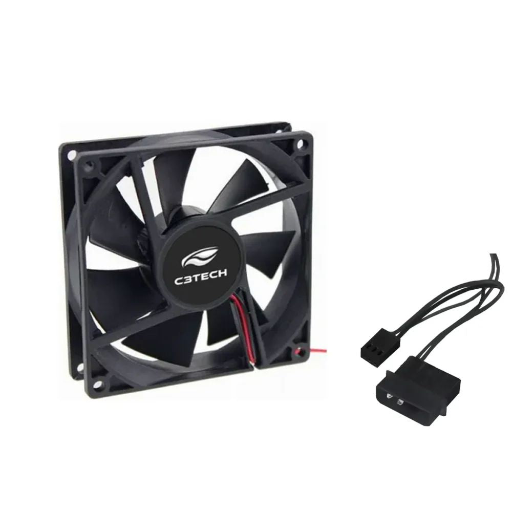 Cooler Fan F7-50BK 8CM C3Tech 1200RPM, 80*80*25mm - Preto
