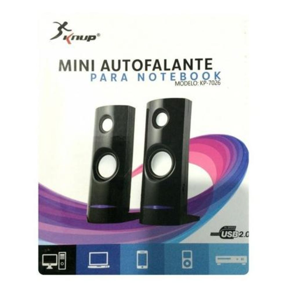 Mini Caixa de Som Para Notebook Pc Sknup Kp7026 Usb 2.0