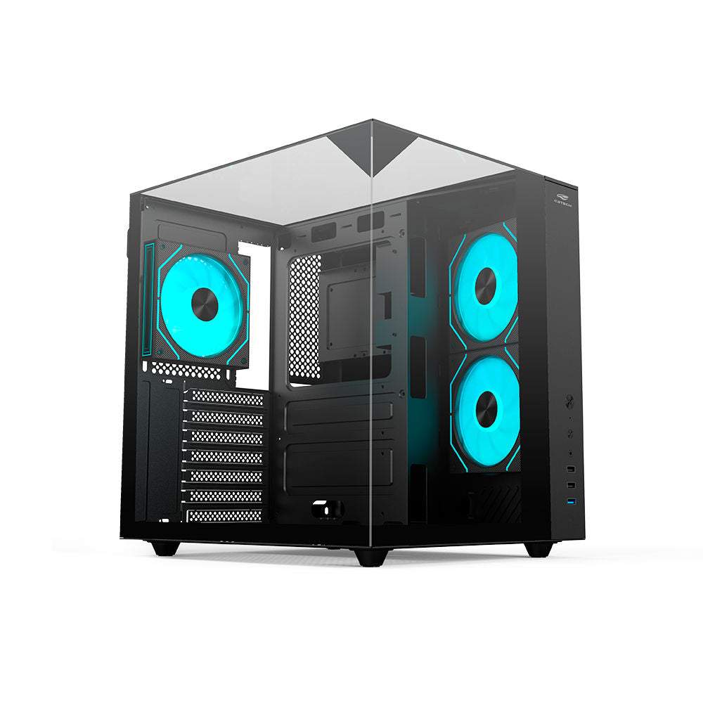 Gabinete Gamer Aquário C3Tech MT‑G950BK, Mid Tower, Vidro Temperado, USB 3.0, Sem Fonte, Preto - Aquarius