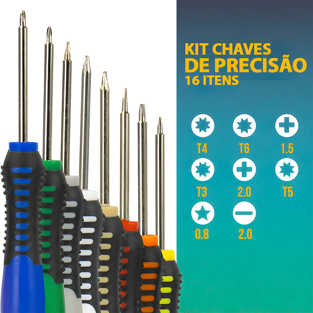 Kit de Chaves 16 em 1, Com Chaves, Palheta, Mini Espátula, Mini Estilete, Leon GTS, 2811