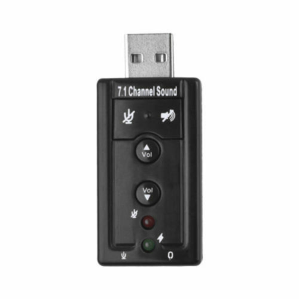 Placa De Som Usb Externa 7.1 Virtual Channel Sound Para Pc e Notebook