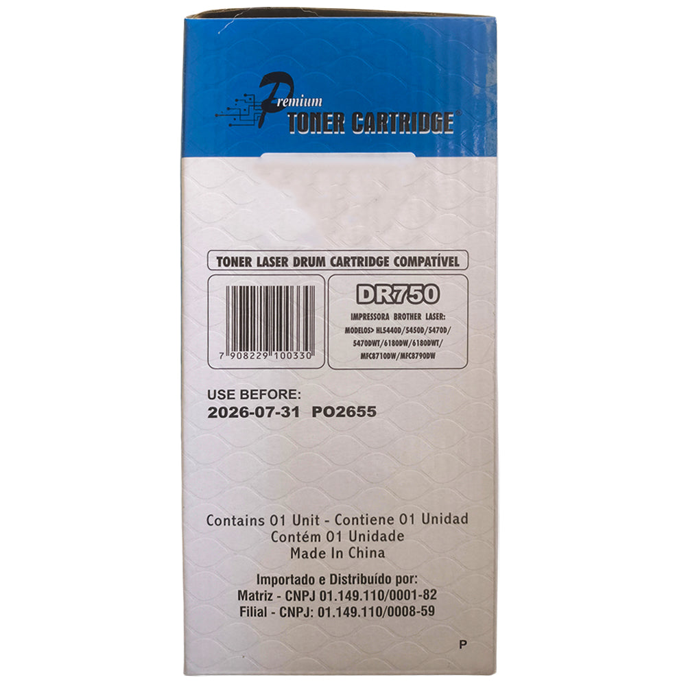 Fotocondutor Compatível Brother DR750, Para HL-L2320 MFC-L2720 MFC-L2740 MFC-L2700 DCP-L2520, Premium AAA