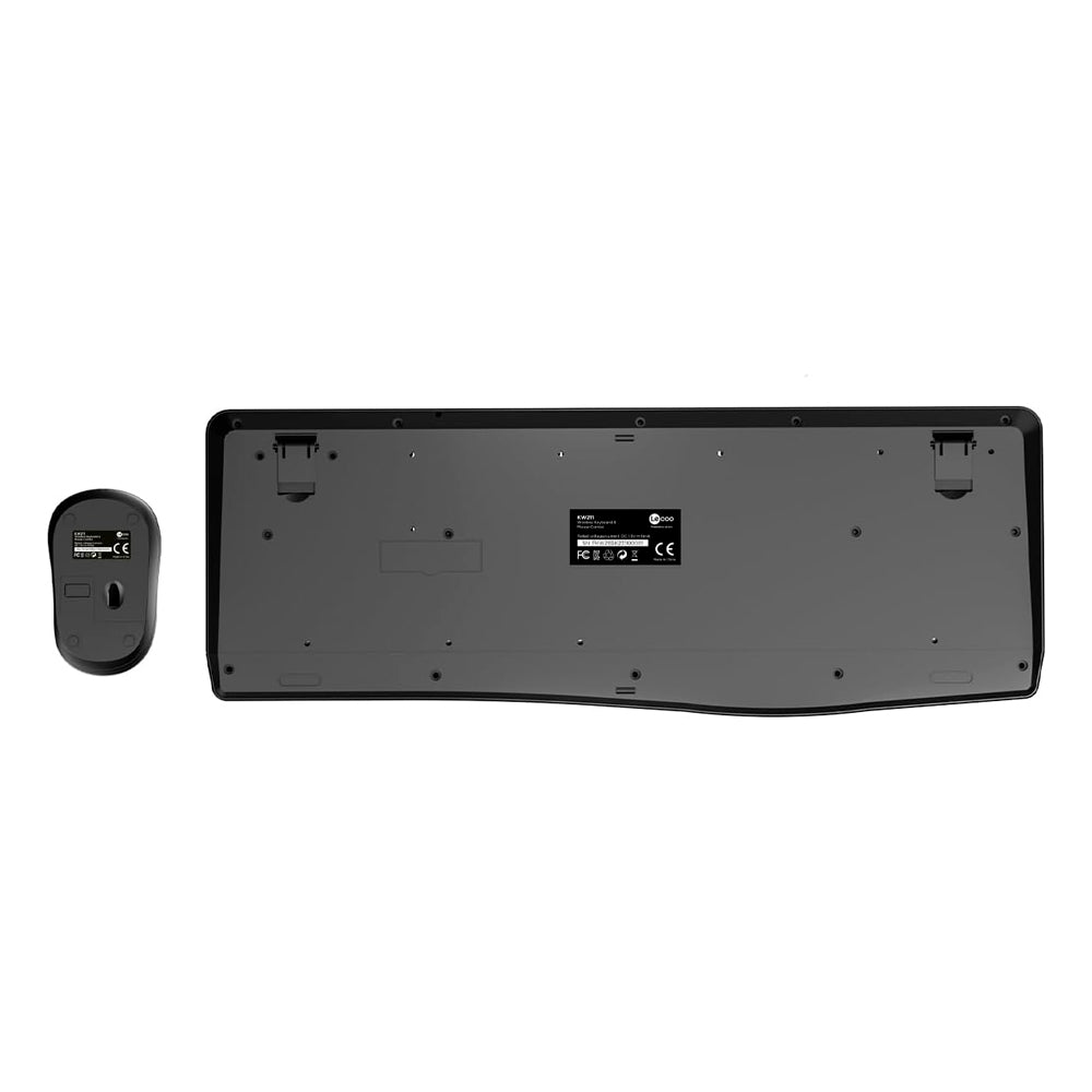 Kit Teclado Membrana ABNT2 e Mouse Óptico 3 Botões, DPI 1.600, Wireless 2.4GHz, KW211 Lecoo - Preto