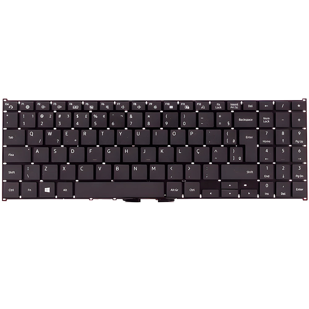 Teclado Notebook Samsung NP550XCJ/XED, Book E30, NP550XCJ-KT1BR, NP550XCJ-KO1BR, Com "Ç", Teclado Numérico, Preto