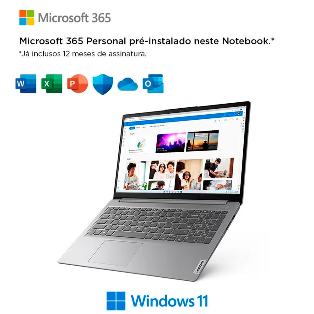 Notebook Lenovo IdeaPad, Celeron N4020, Tela 15.6