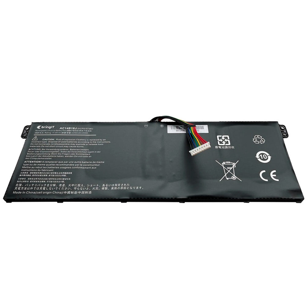 Bateria Notebook Compatível Acer Aspire A515-51-52CT AC14B18J AC14B8K - Polimero-11.4V 3.600mAh 41Wh- Black