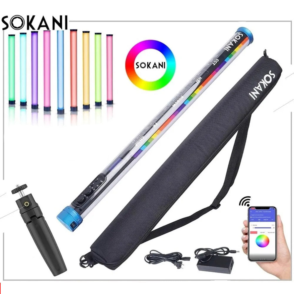 Bastão de LED RGB Sokani X25, 25W Bi-Color, 2500-9000K CRI95+, TLCI97, Controle APP, Portátil, Bateria Integrada