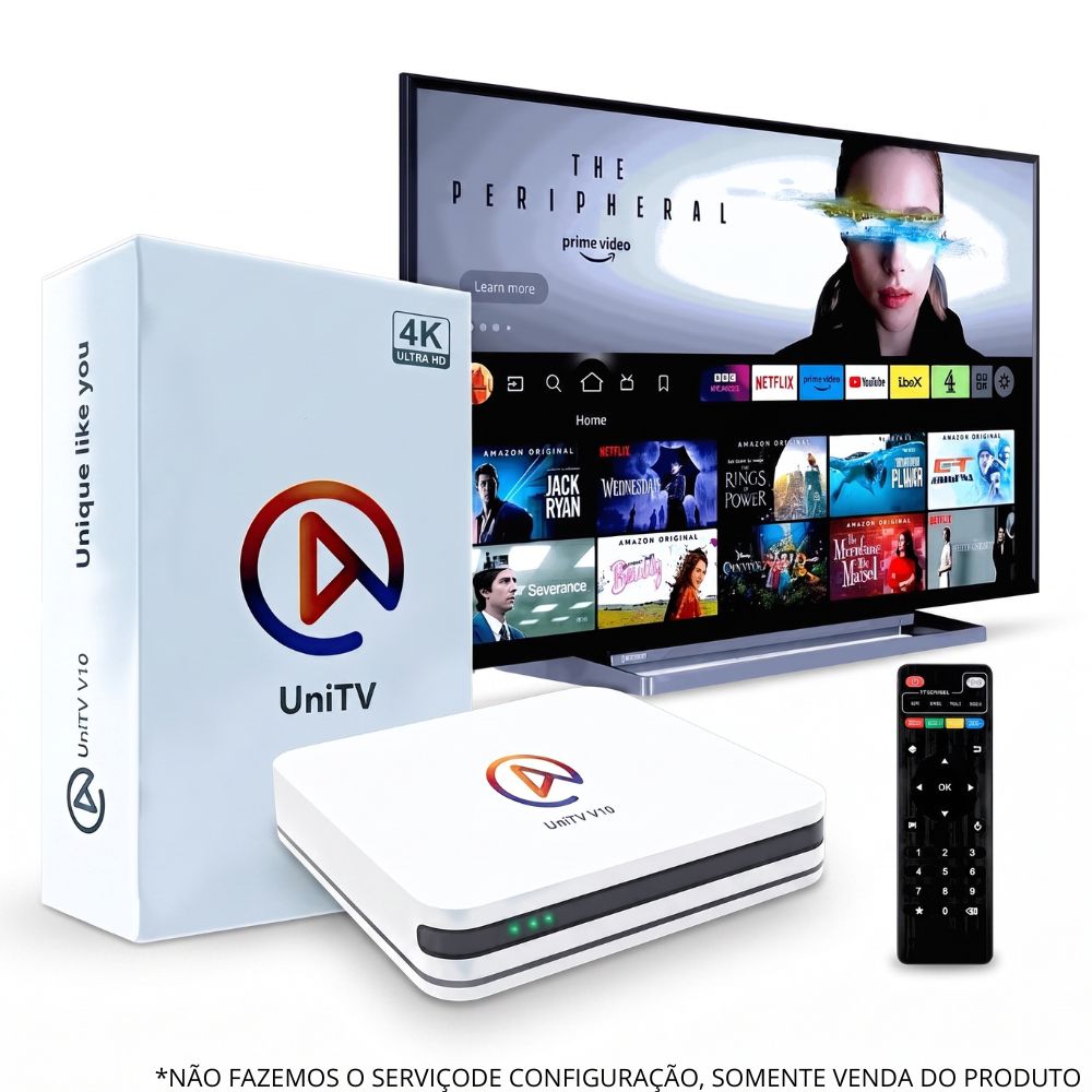Aparelho Receptor Smart TV Box UniTv V10 4K Android Wi-Fi Dual Band HDMI Completo
