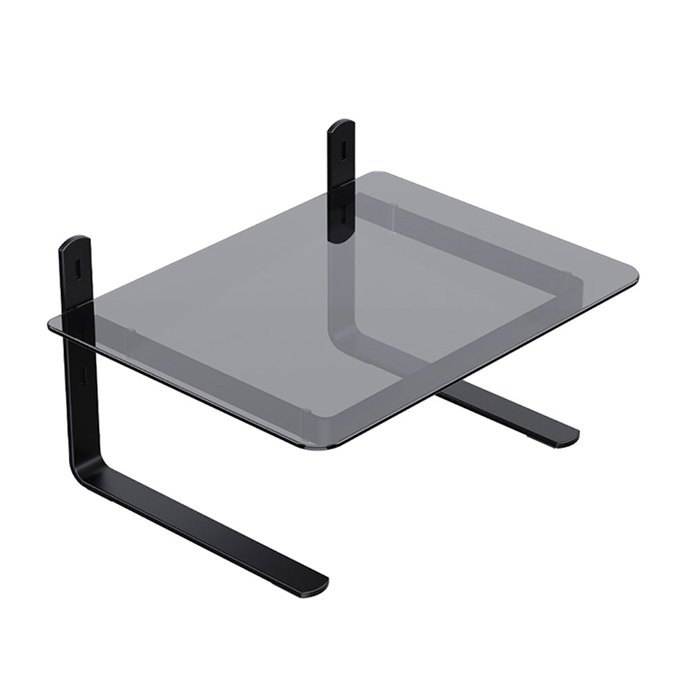 Suporte Para Monitor Ergonômico, Office, Conforto e Estabilidade, Preto com Vidro Fumê - Reliza