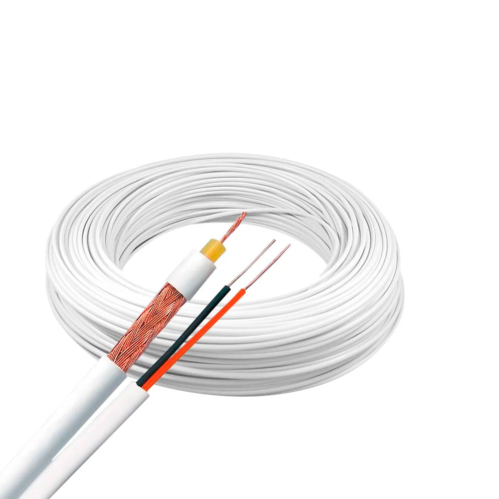 Cabo Coaxial 4mm 80% Blindado Bipolar Externo Com 100 Metros Frapa - Branco