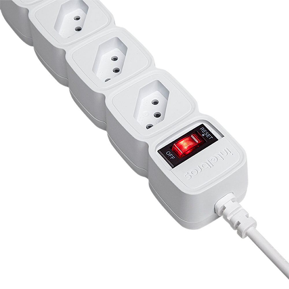 Protetor Filtro de Linha Intelbras EPE 205+, 5 Tomadas, Bivolt, Cabo 3 Metros, Branco