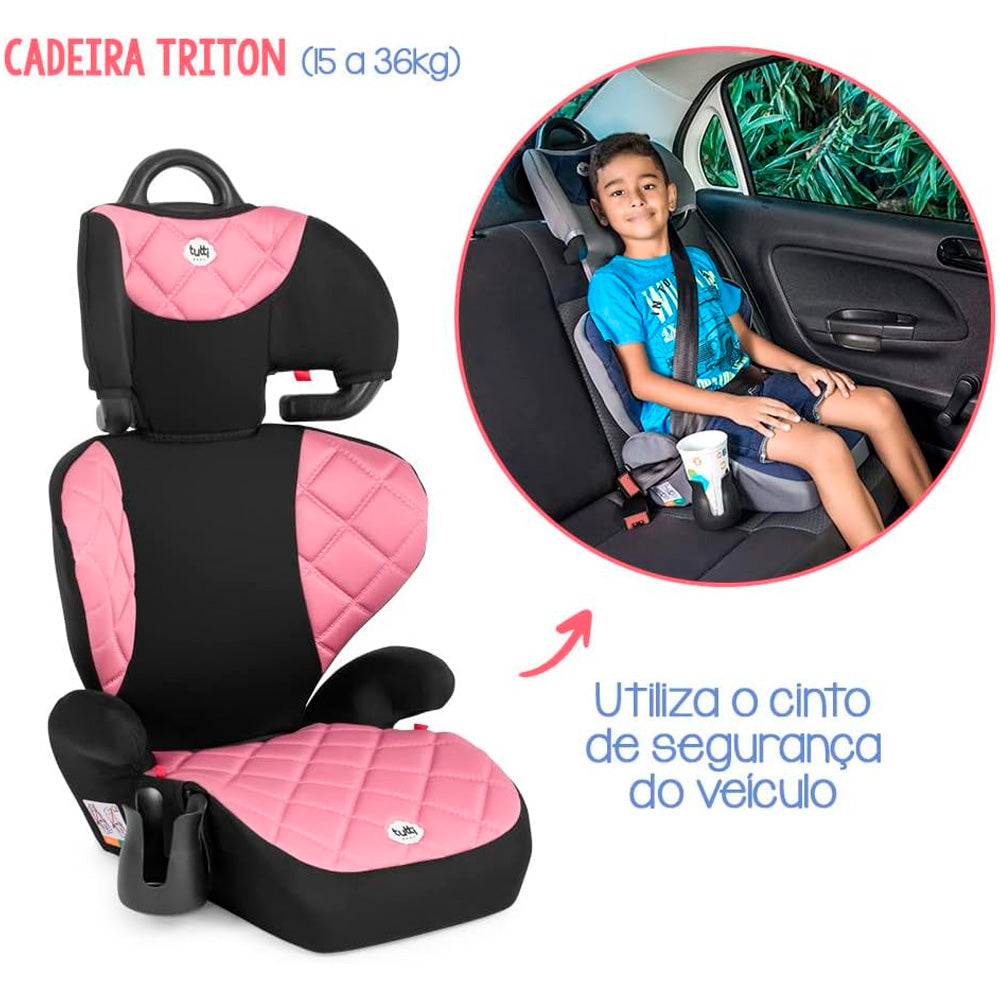 Cadeira Infantil Para Carro Tutti Baby Cadeira Triton Preto Rosa