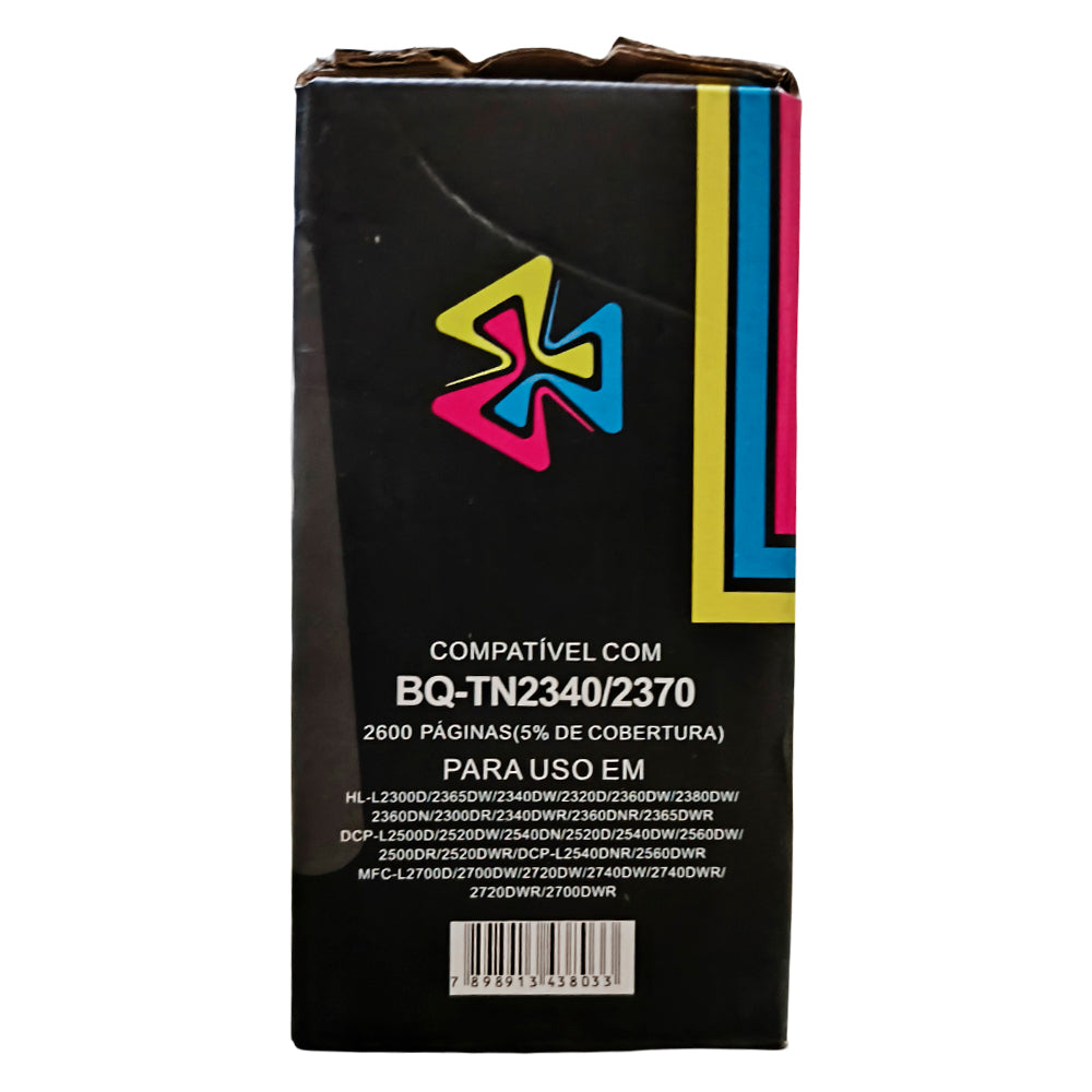 Toner Compatível Brother BQ-TN2340/TN2370 para MFC-L2740DW, DCP-L2540DW ByQualy 2.600 Páginas