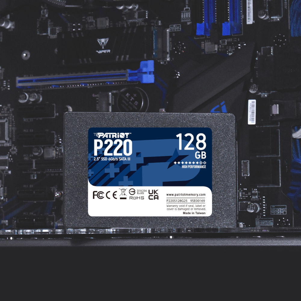 SSD Patriot P220 128GB SATA 3 2.5" Leitura 550MB/s Gravação 480MB/s P220S128G25