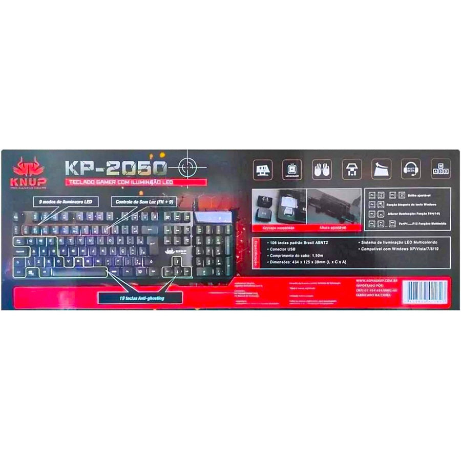 Teclado Gamer USB LED KP-2050