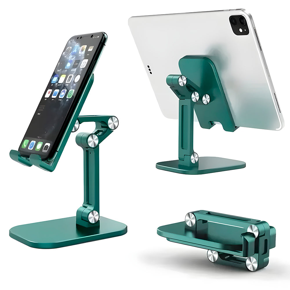 Suporte De Mesa Para Smartphones e Tablets, Ajustável e Dobrável - Verde