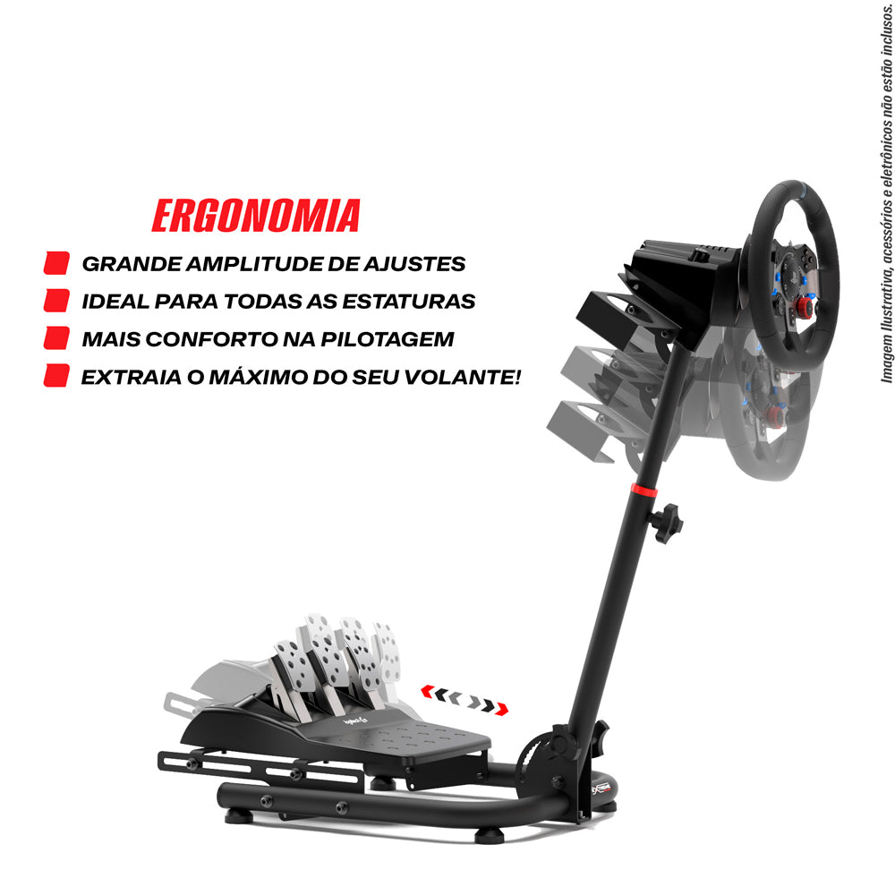 Suporte para Volante Simulador Extreme Simracing SPRO V3, Compatível com Logitech G27, G29, G920 e G923, Preto