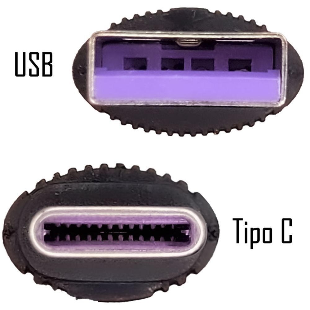 Cabo de Dados USB Carregamento 2.4A Tipo C Preto Inova - CBO-5720