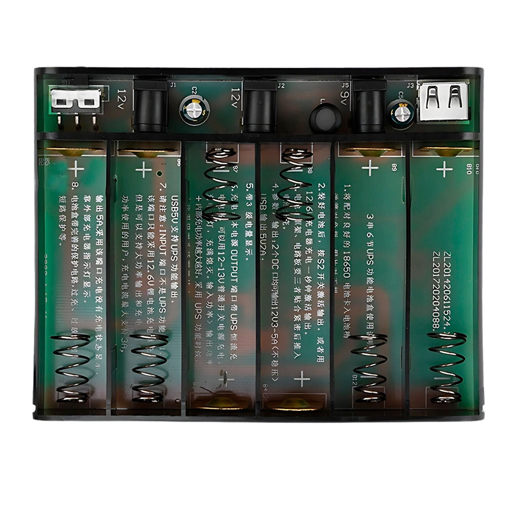 Mini Nobreak, Fonte UPS Portátil, 5V/9V/12V, 60W, Bateria de Backup Para Câmera e Roteador Wi-Fi, Bateria 18650