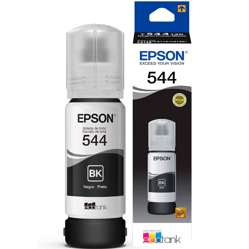 Refil de Tinta Epson Preto 544-T544120 Original Para EcoTank L3110 L5190 L3150 L3210 L3250 Rende 4.500 Paginas (Caixa)