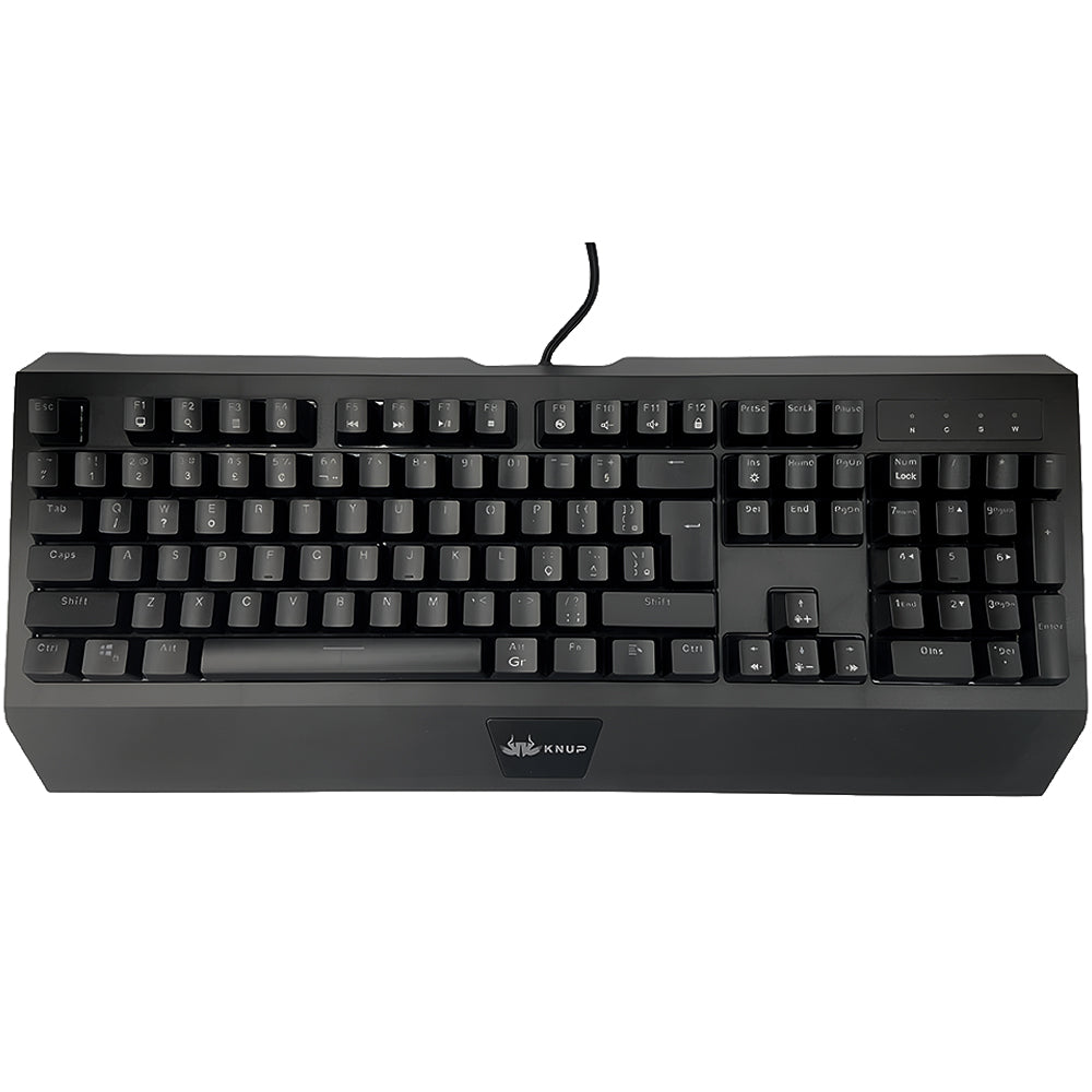 Teclado Gamer Mecânico, Anti-Ghosting, Switch Azul, Com ILuminação LED, KP-TM005, Knup