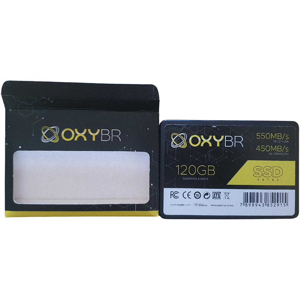 SSD 120GB OxyBR, SATA, 550 MB/s de Leitura, e 450 MB/s de Gravação