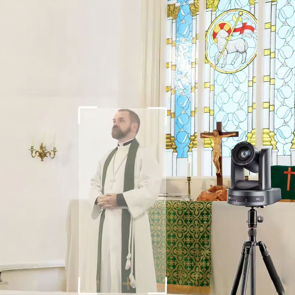 Câmera de Conferência PTZ 4K NDI Rastreamento Automático com IA, Zoom 20X, SDI, HDMI, IP, USB, POE - Cinza