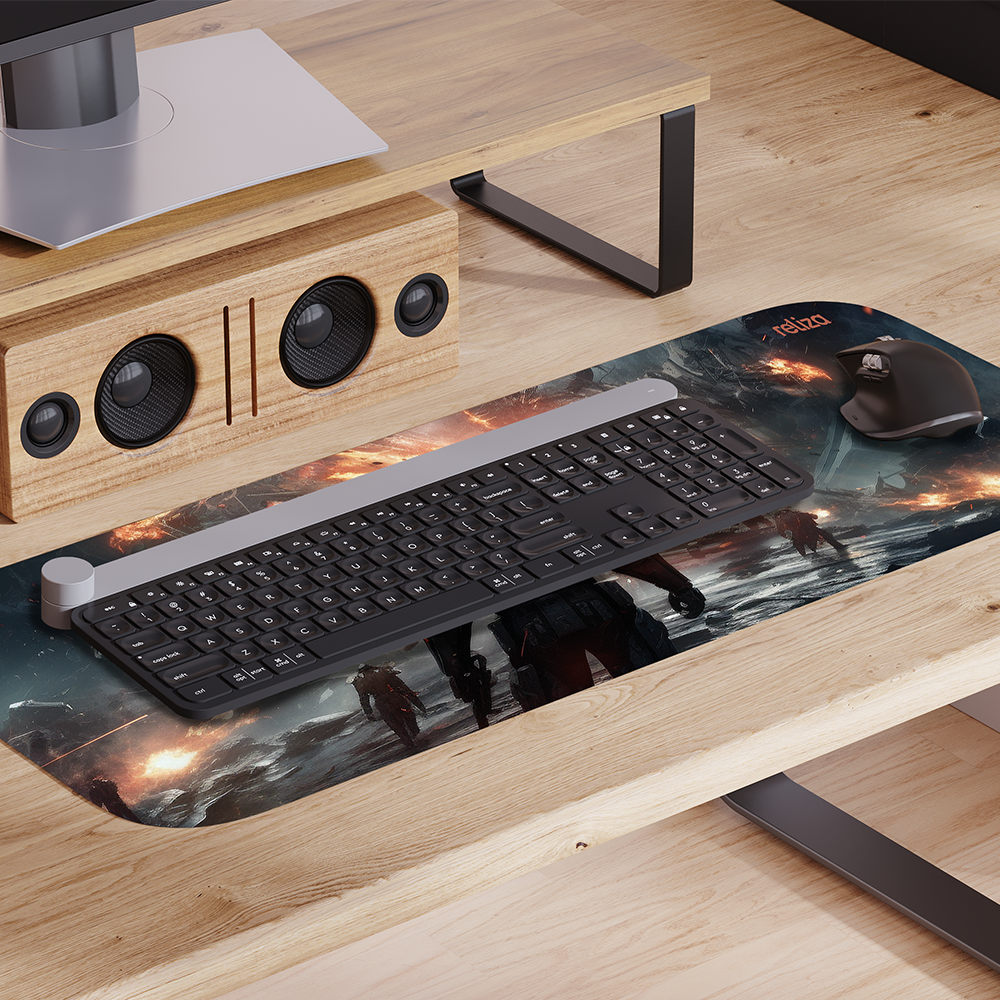 Mouse Pad Gamer 30x70cm, Neoprene Legítimo, Base Antiderrapante, Reliza - Estampa Halo
