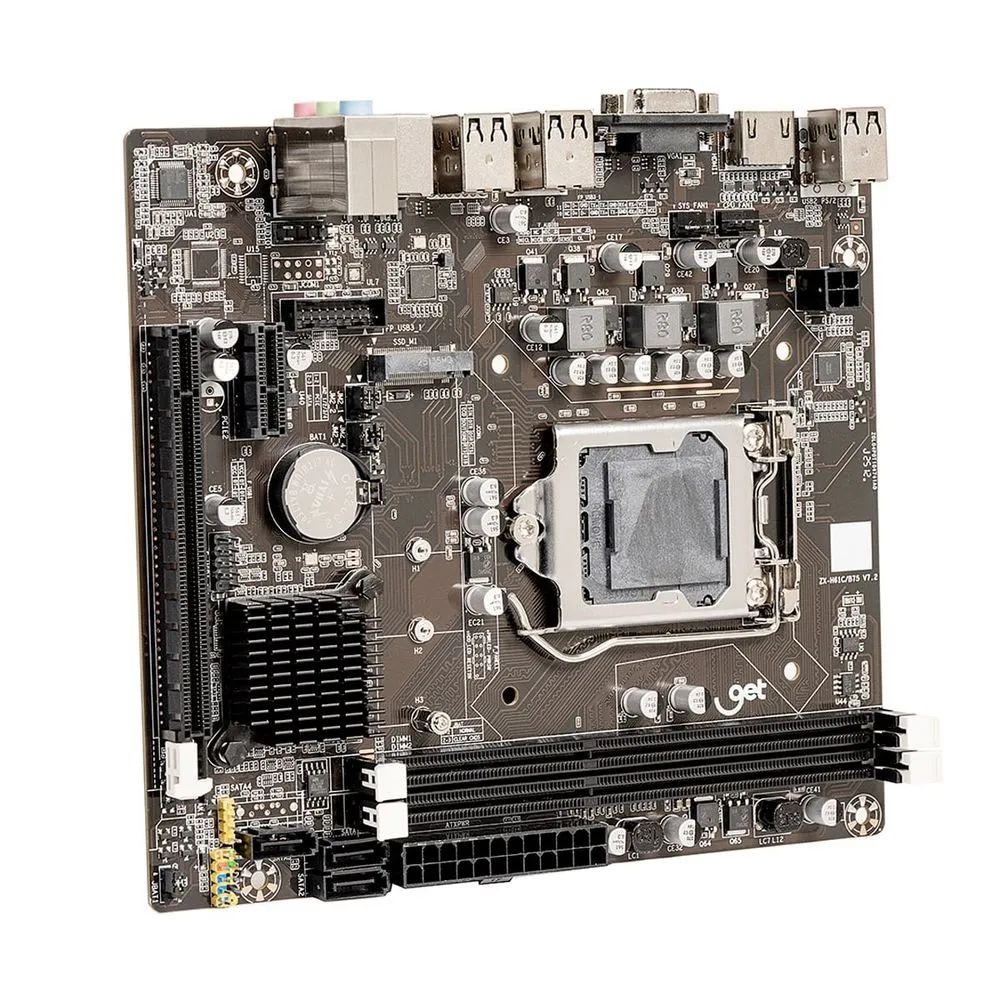 Placa-Mãe Get H61 DDR3 M2 LGA 1155, Suporte Intel 2°/3° Geração, SATA M.2 HDMI VGA USB 3.0 Micro ATX, Rede Gigabit