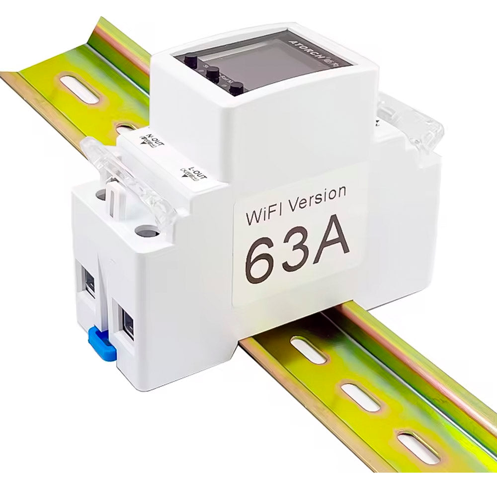 Disjuntor Inteligente Wi-Fi Tuya, Medidor de Energia, Compativel Com Smart Life, 63A- Atorch