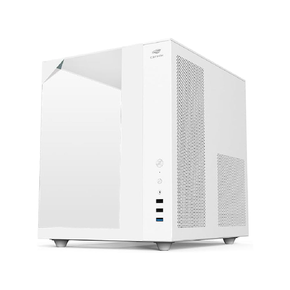 Gabinete Gamer C3Tech Aquário MT‑G950WH, Vidro Temperado, USB 3.0, Mid Tower, Sem Fonte, Branco - Aquarius