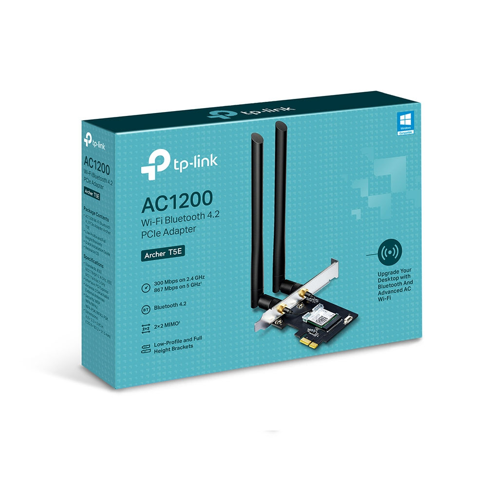 Adaptador de Rede TP-Link, PCI-E, Wi-Fi, Bluetooth 4.2, Archer T5E - AC1200