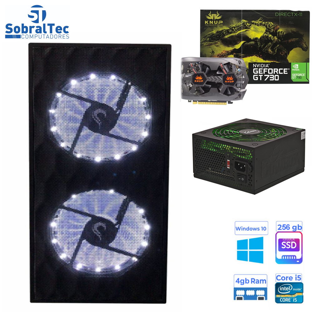 Computador Gamer Core i5- HD SSD 256GB- Memória 4GB- Placa De Video 2Gb KP-GT730- Gabinete Acrílico Fonte Real 500W