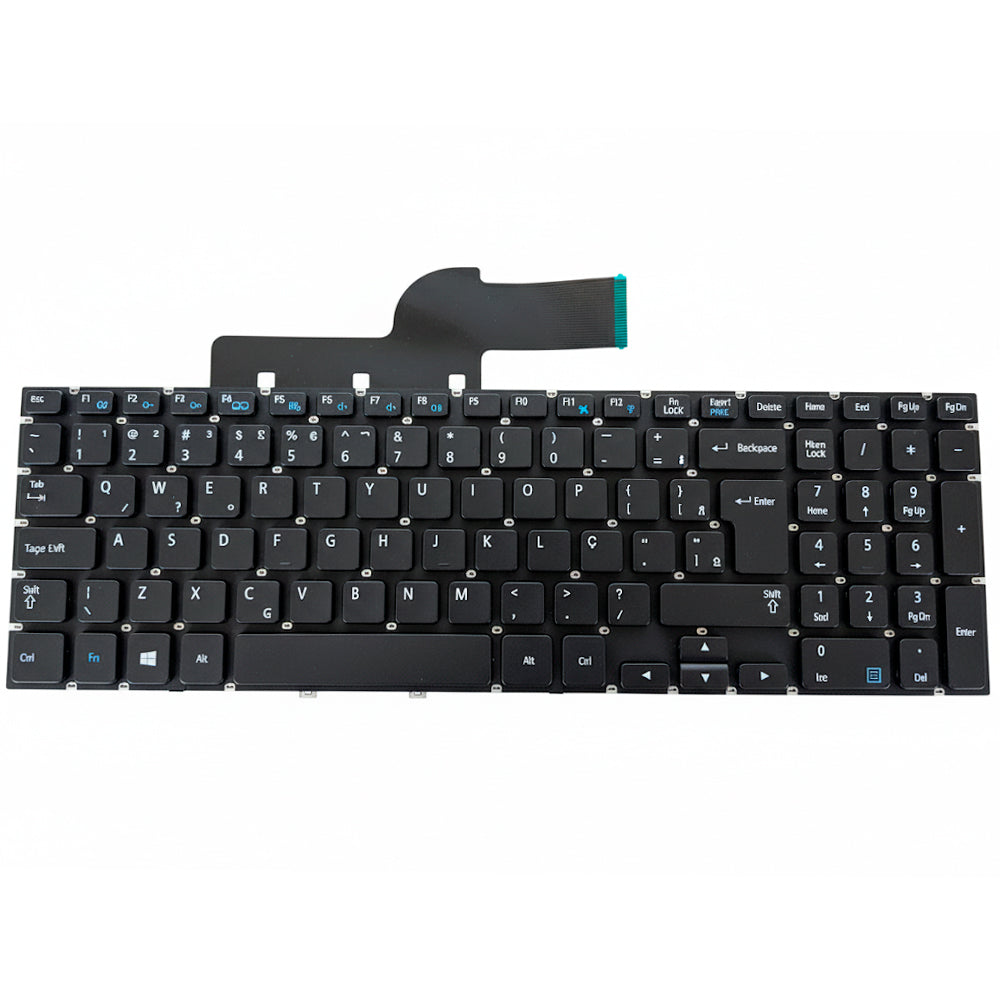 Teclado Compatível Notebook Samsung NP270E5E-KD1BR/KD2BR, NP270E5K-XW1BR, Tecla "Ç", Teclado Numérico, BringIT - Preto
