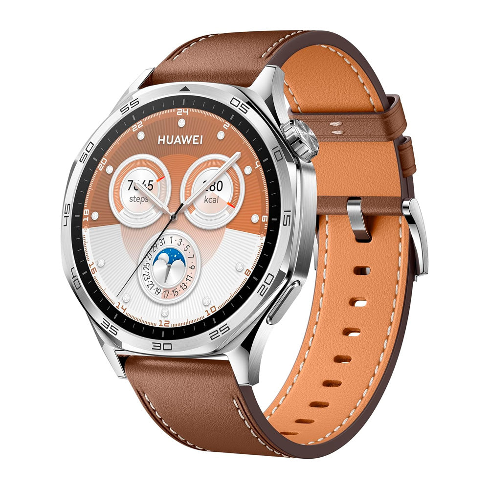 Smart Watch, Relógio Inteligente HUAWEI WATCH GT 5, 46mm, Sharp-Edged Design, iOS e Android, Sistema GPS, Marrom