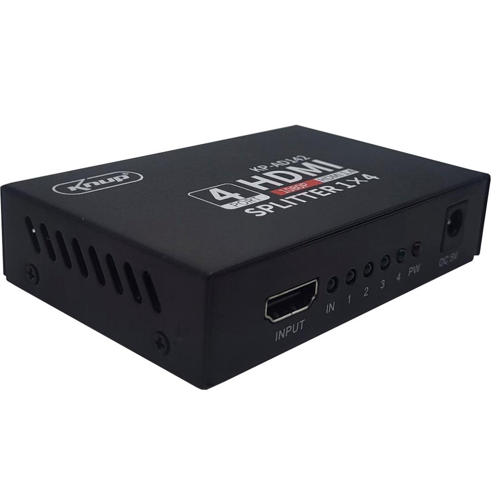 Switch HDMI Splitter Distribuidor Divisor 1 Entrada Para 4 Portas Saída HDMi 3D Full HD 1080P 1.4 - KP-AD142