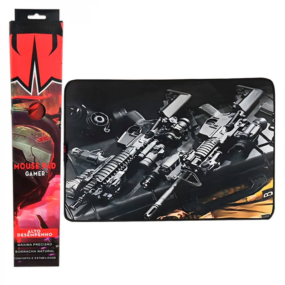 Mouse Pad Gamer Grande KNUP, 420x320mm Superficíe Têxtil Antiderrapante, Borda Costurada - KP-S07
