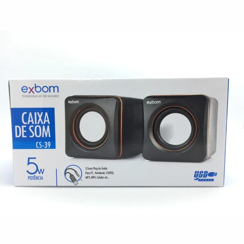 Caixa de Som USB 2.0 Exbom 5W CS-39