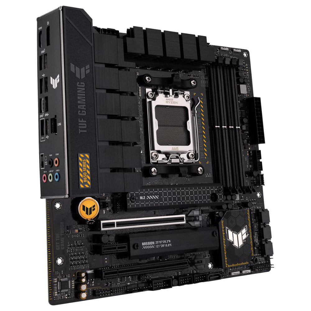 Placa-Mãe ASUS TUF Gaming B650M-PLUS, Socket AM5, DDR5, M.2 PCIe 5.0, USB 3.2 Gen 2x2, HDMI, RGB, Suporte AMD Ryzen