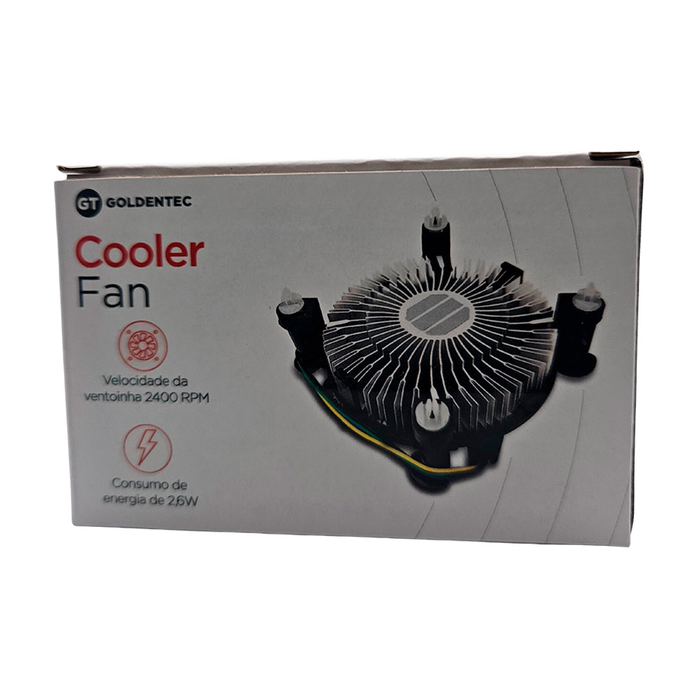 Cooler para Processador Soquete LGA 1150/1151/1155/1156, 18dBA, 12V, 4-pin PWM, Goldentec