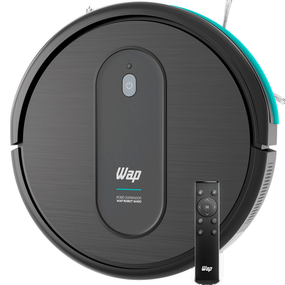 Aspirador de Pó Robô ROBOT WAP W400 3 em 1, Automático, 300ml, Compatível com Assistentes de Voz, 30W 10,8VDC Bivolt
