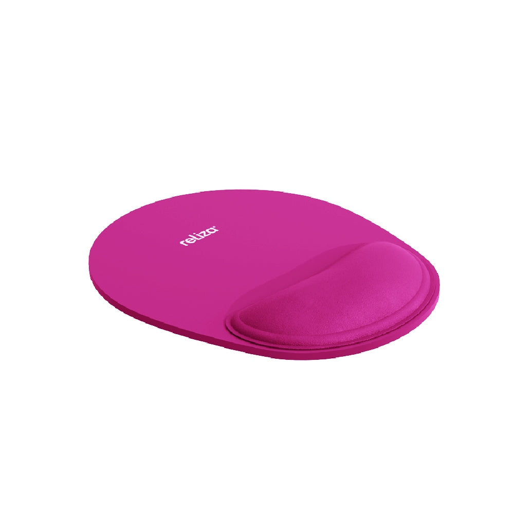 Mouse Pad Ergonômico 24 x 20,6cm, Reliza Comfort, Apoio para Pulso e Base Antiderrapante - Magenta