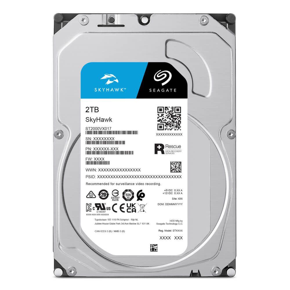 HDD Interno Seagate 2TB Skyhawk Surveillance Sata 6gbp 256MB Cache, 3.5 Polegadas - St2000vx017