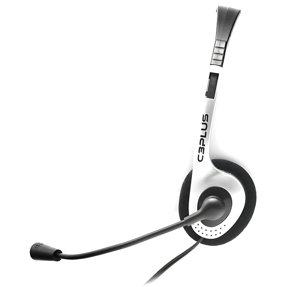 Headset C3Plus PH-01SI Prata - Com Microfone Arco com Ajuste de Altura Conexão P2 Impedância de 32Ohms