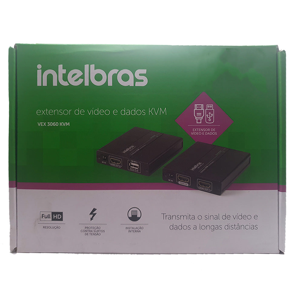 Extensor KVM Vídeo e Dados Até 60 Metros VEX 3060 KVM Intelbras