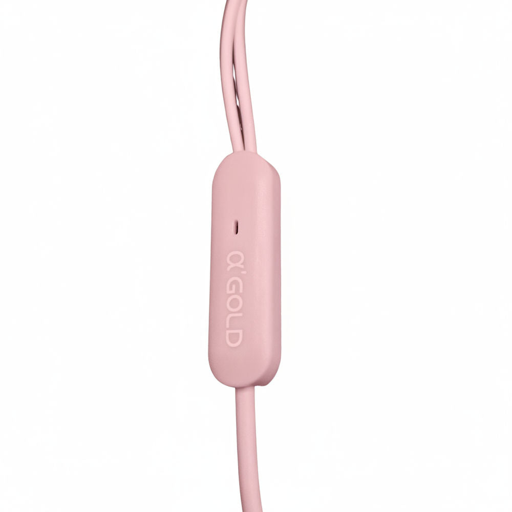Fone De Ouvido Stereo, Super Bass, com Microfone, Entrada 3.5mm, Fio 1.3 Metros, A'Gold, FN-A10 - Rosa