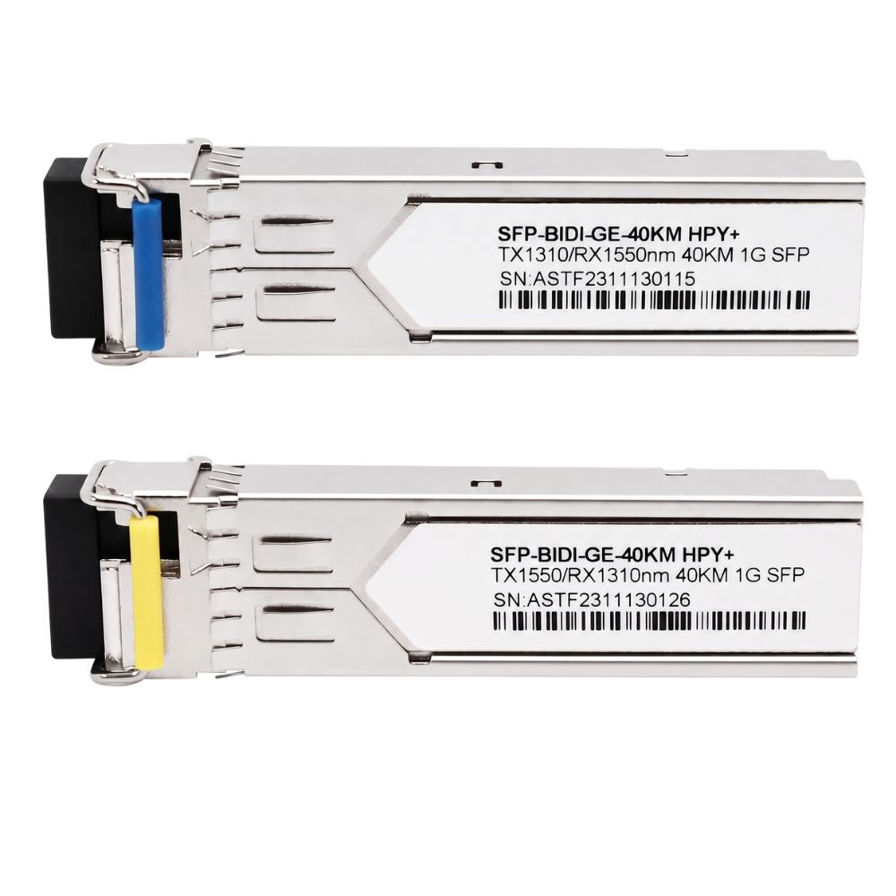 Kit Módulo SFP BiDi Gigabit 40Km HPY+ 1310/1550nm + 1550/1310nm 1G Compatível HP