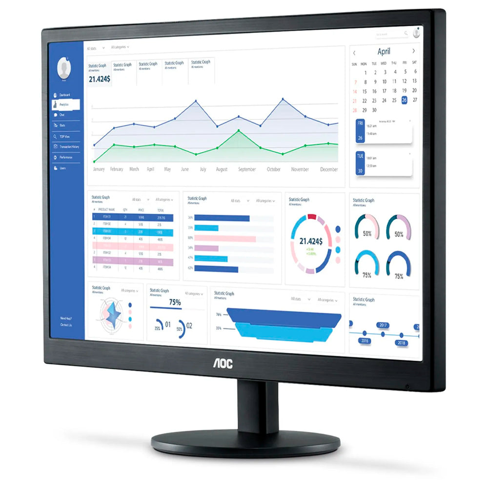 Monitor AOC LED 24'', Full HD Widescreen HDMI, VGA, VESA, Com Ajuste de Incilinação, Preto- M2470SWH2